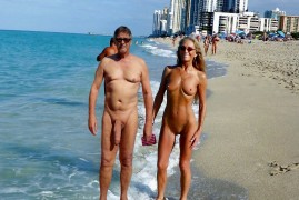 True nudist flashing cock on the beach with milf friends