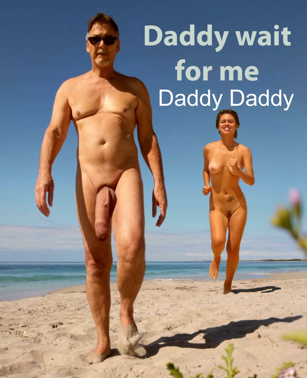 True nudist daddy daughter with captions